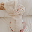 Ziggy Lou Heirloom Knit Romper - Biscotti Fleck