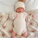 Ziggy Lou Heirloom Knit Romper - Biscotti Fleck