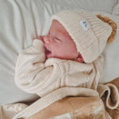 Ziggy Lou Heirloom Knit Romper - Biscotti Fleck