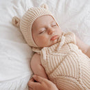 Ziggy Lou Knit Bonnet - Biscotti Fleck Bear