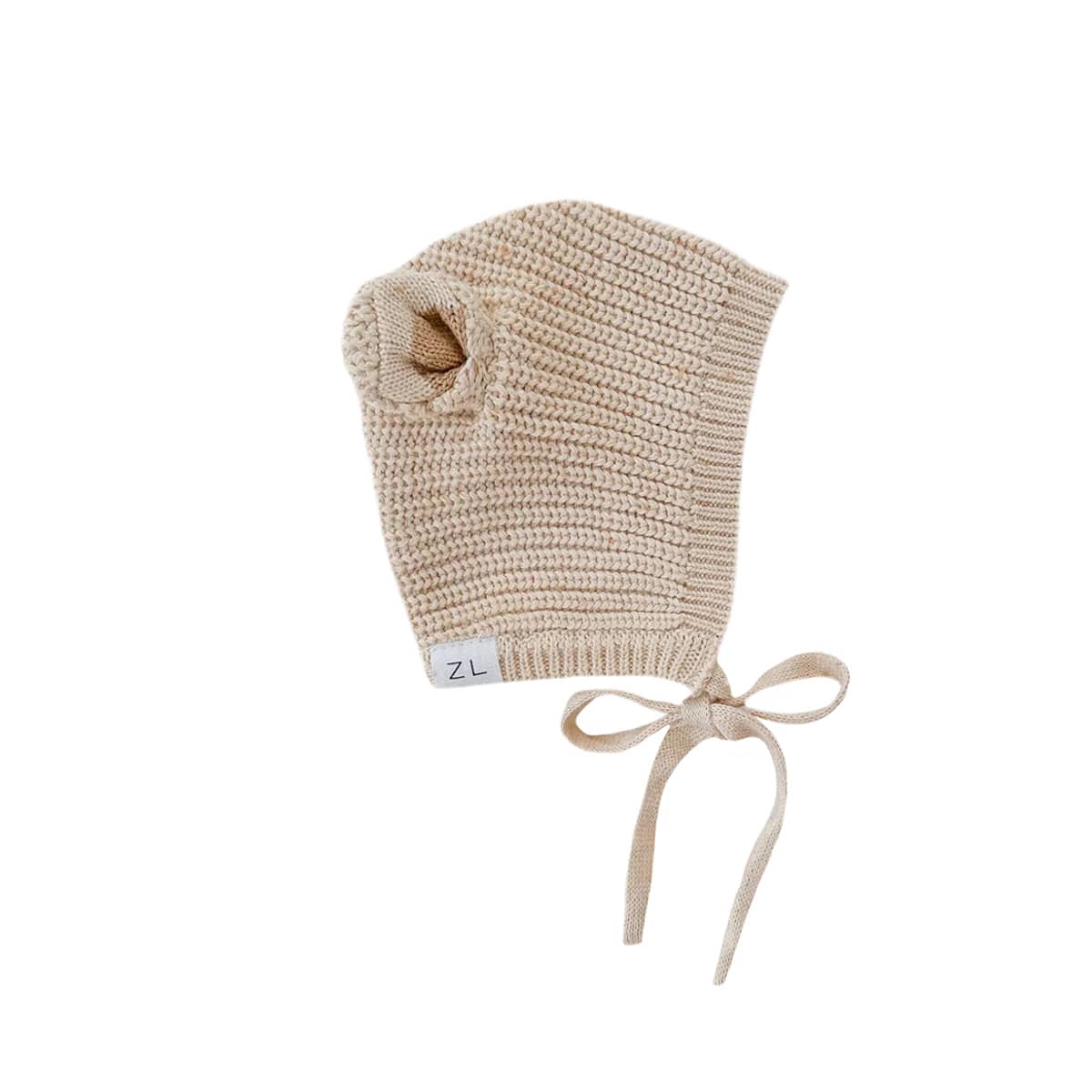 Ziggy Lou Knit Bonnet - Biscotti Fleck Bear