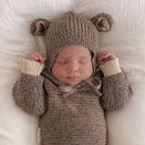 Ziggy Lou Knit Bonnet - Brownie Bear