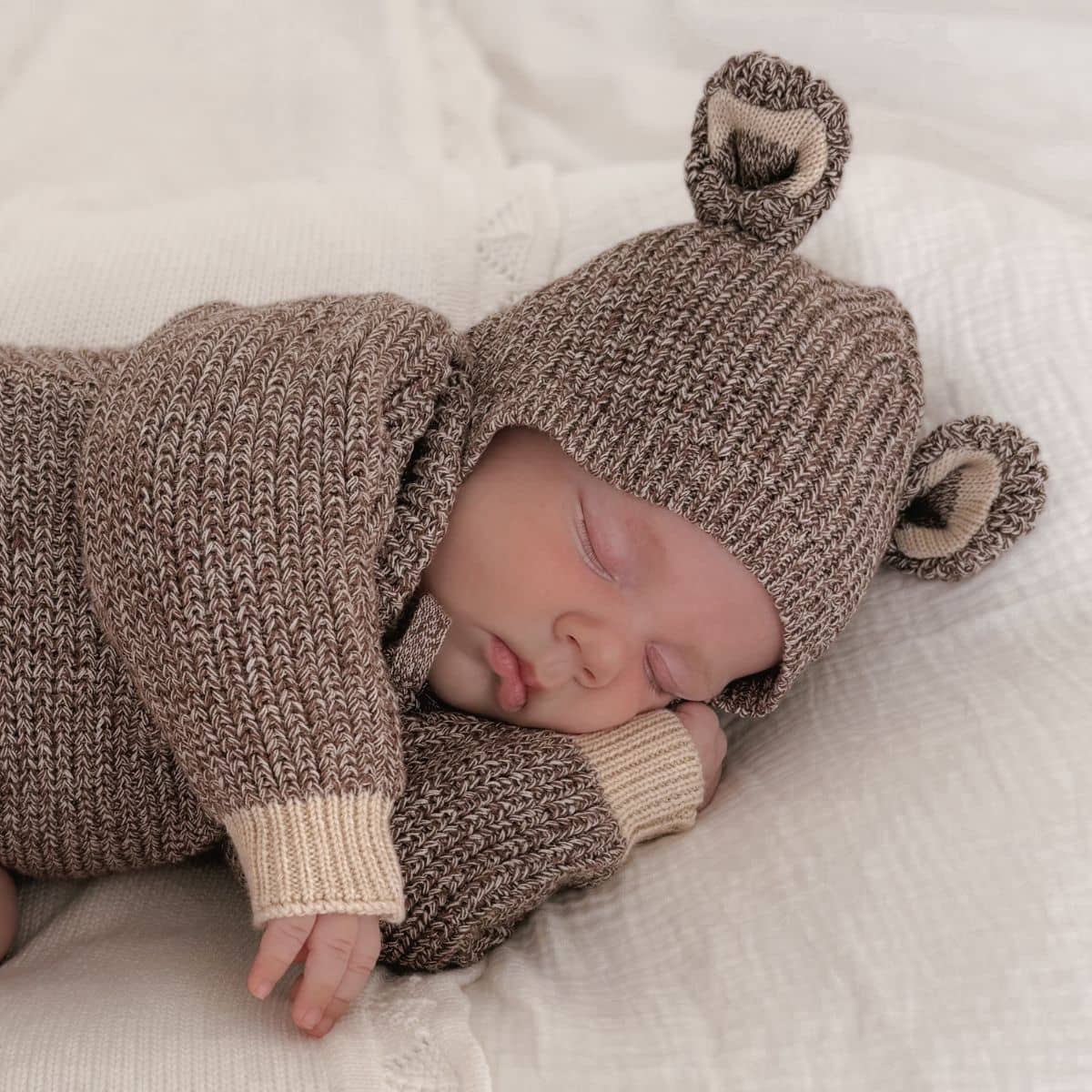 Ziggy Lou Knit Bonnet - Brownie Bear