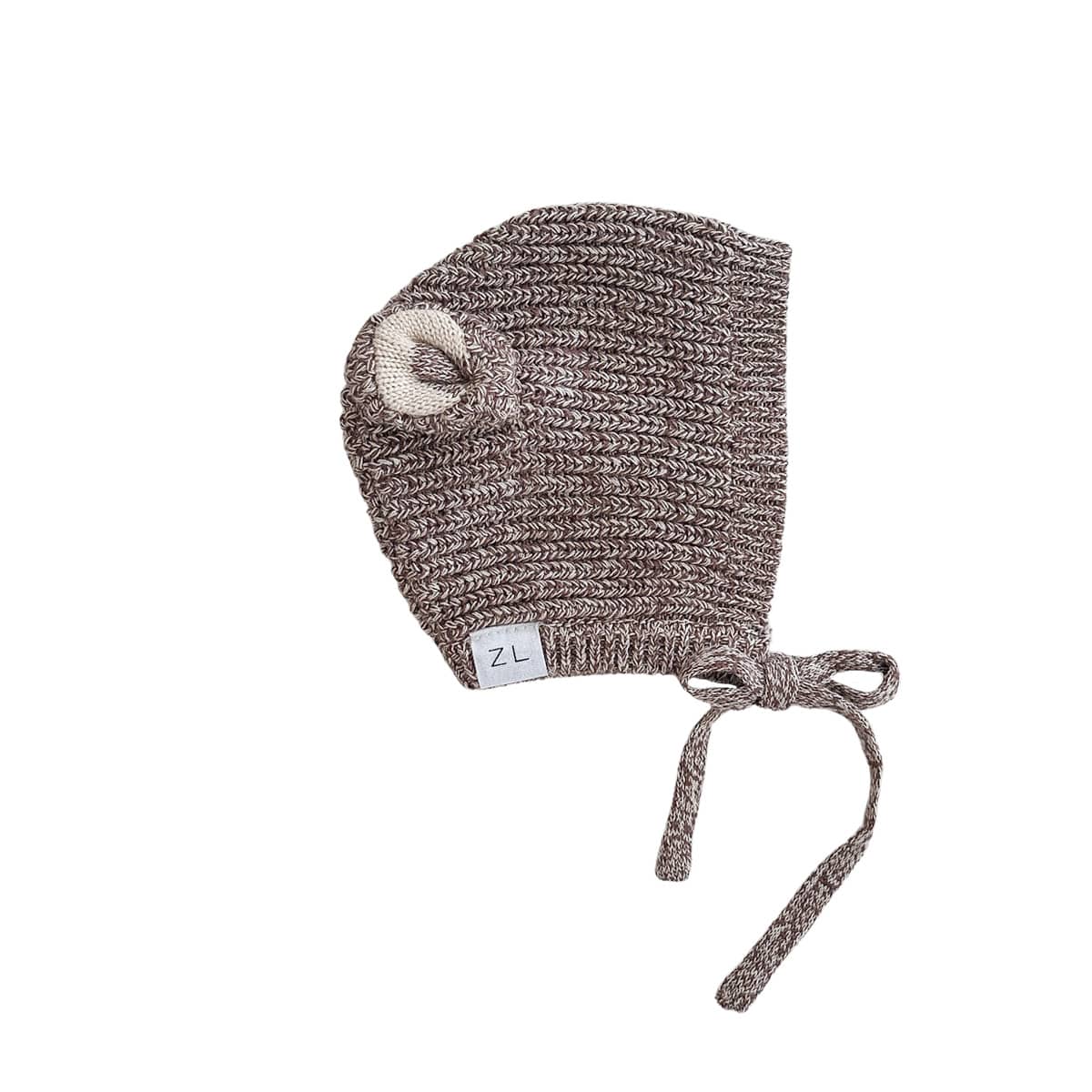 Ziggy Lou Knit Bonnet - Brownie Bear