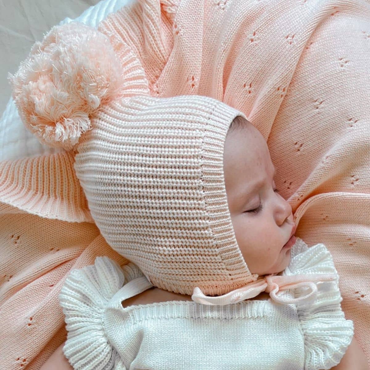 Ziggy Lou Knit Bonnet - Primrose Pom Pom