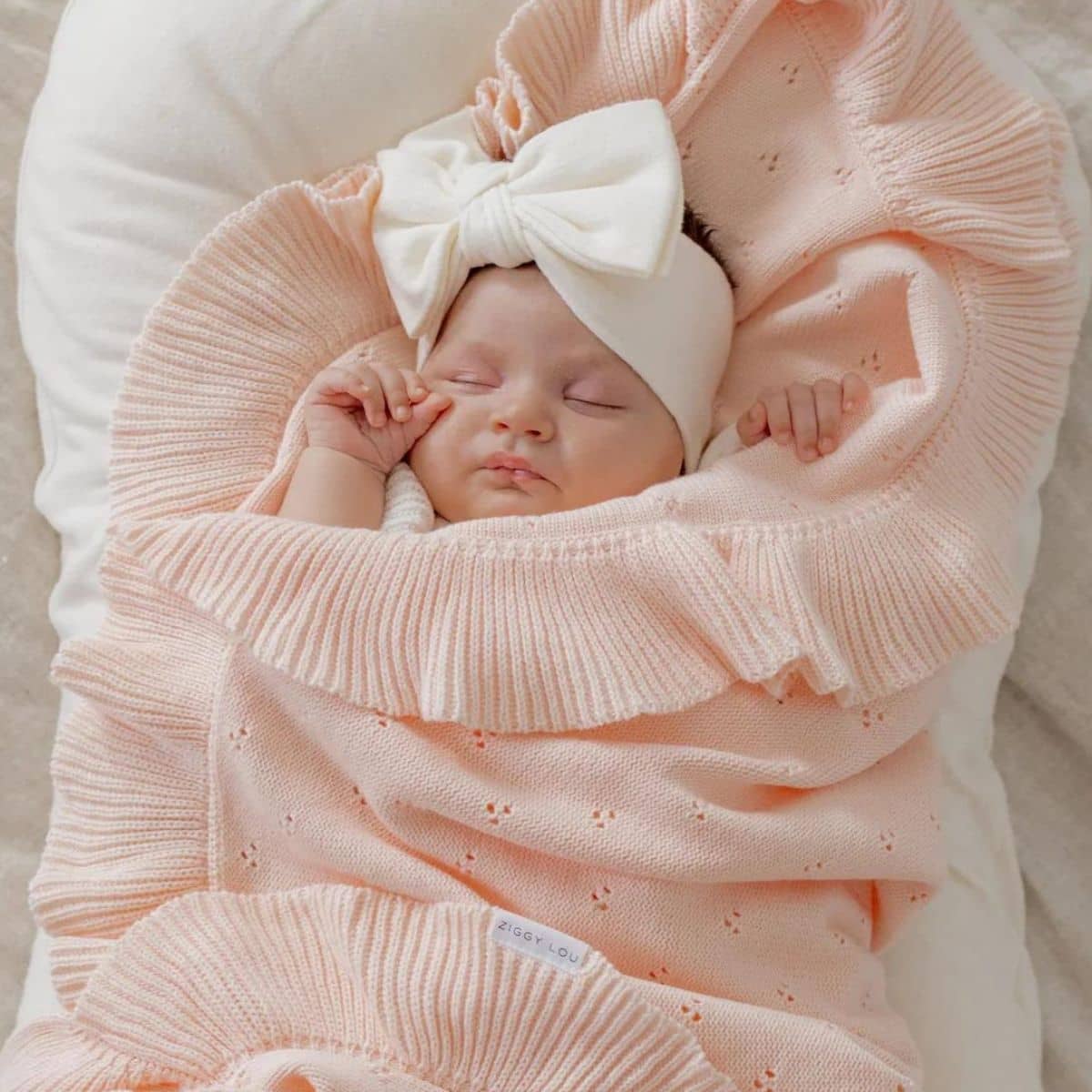 Ziggy Lou Knitted Blanket - Primrose Frill