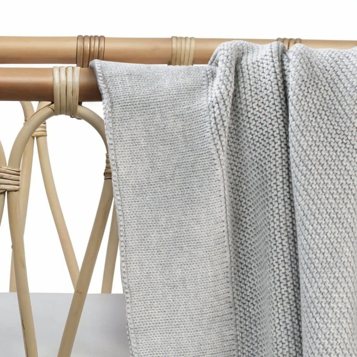 Zoe Sage Cotton Classic Knit Baby Blanket - Dove Grey