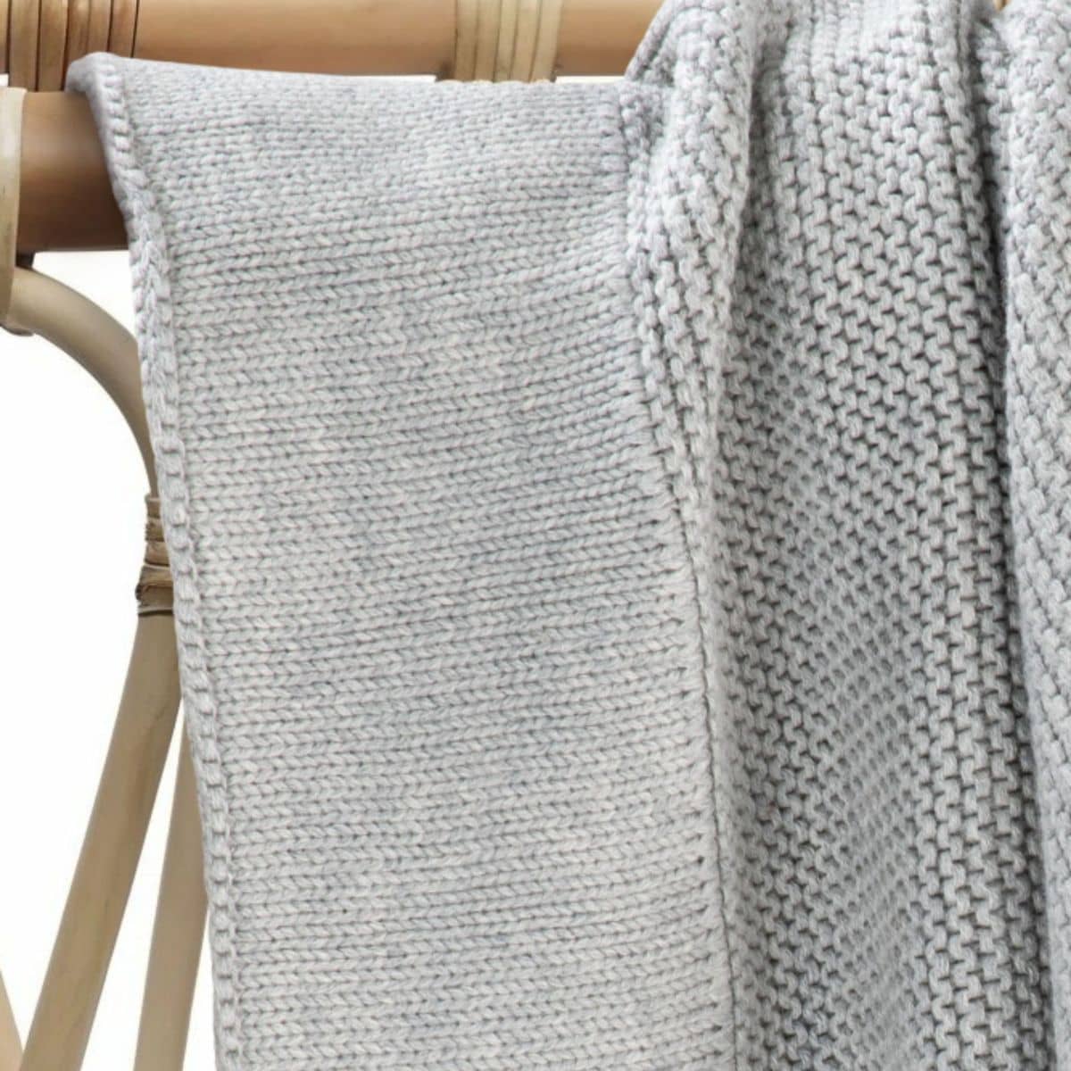 Zoe Sage Cotton Classic Knit Baby Blanket - Dove Grey