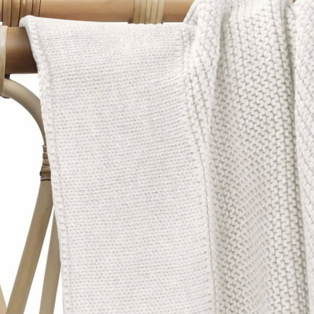 Zoe Sage Cotton Classic Knit Baby Blanket - Milk