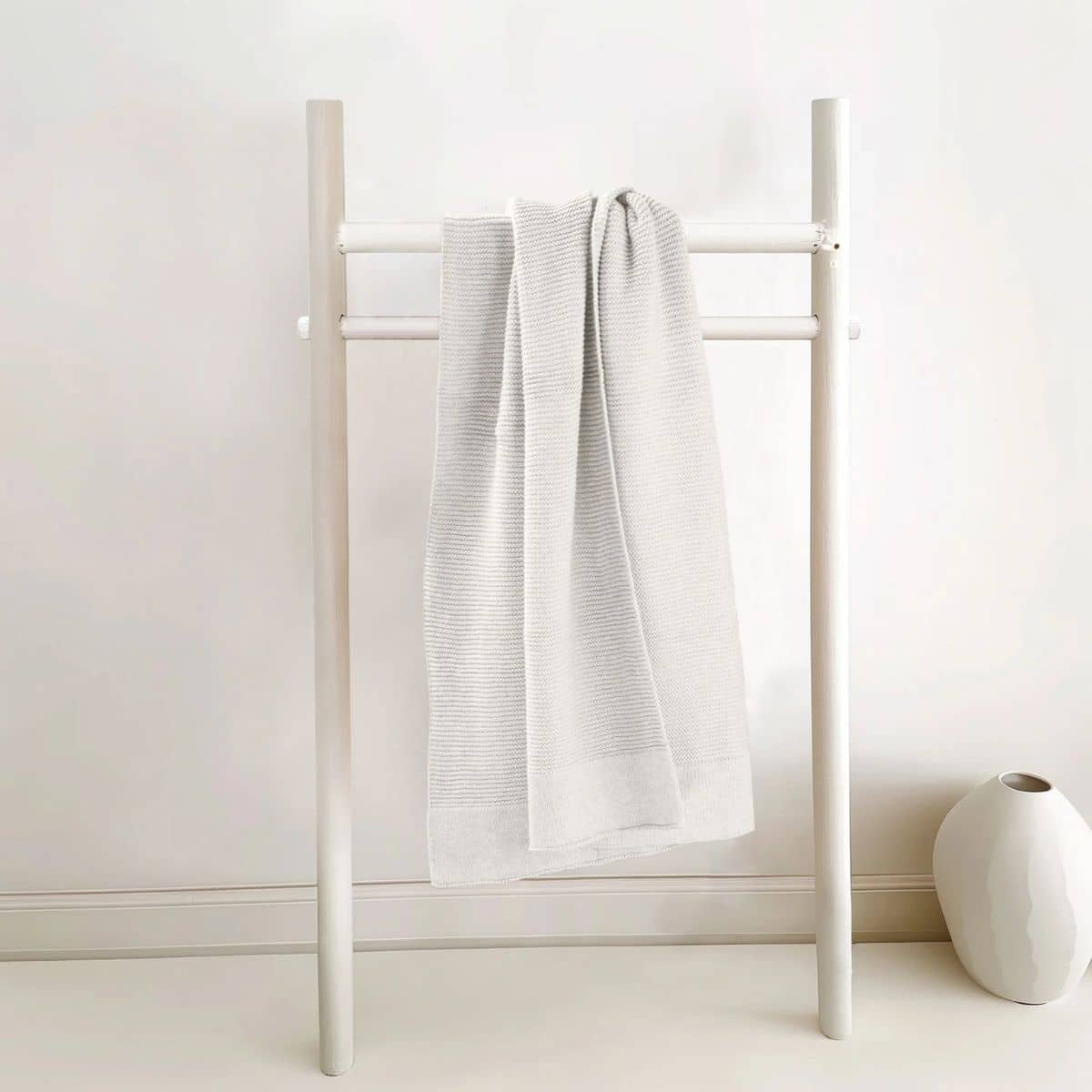 Zoe Sage Cotton Classic Knit Baby Blanket - Milk