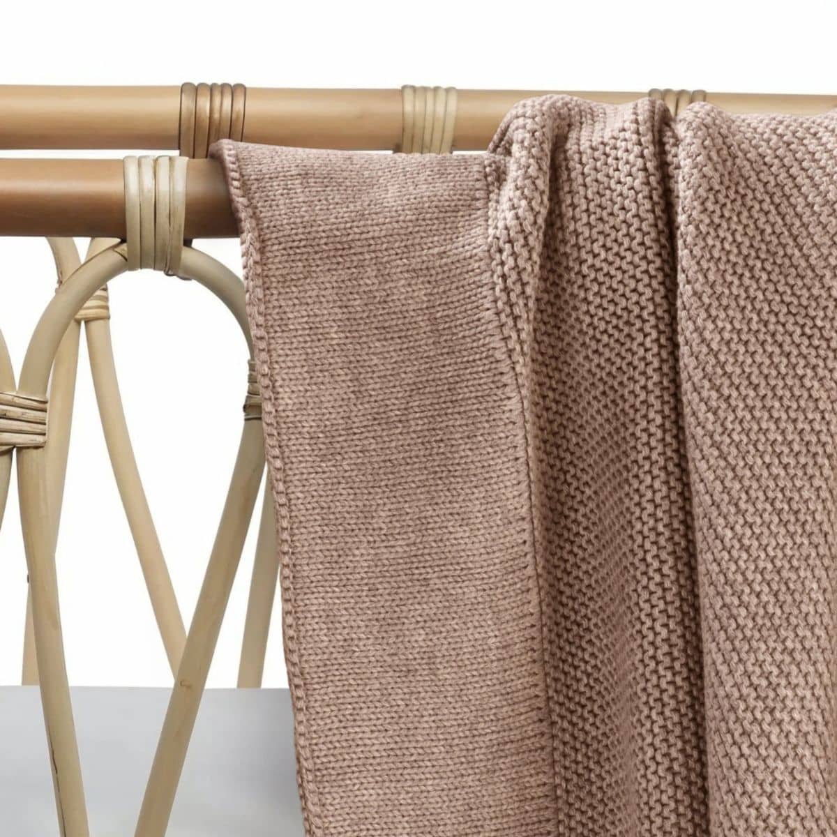 Zoe Sage Cotton Classic Knit Baby Blanket - Mocha