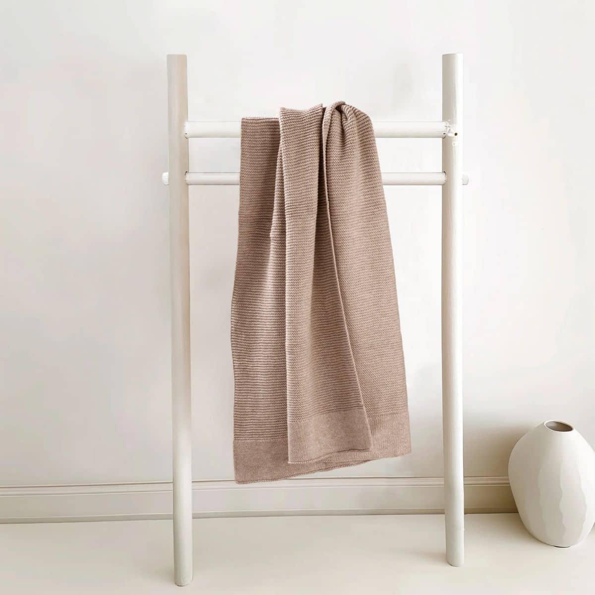 Zoe Sage Cotton Classic Knit Baby Blanket - Mocha