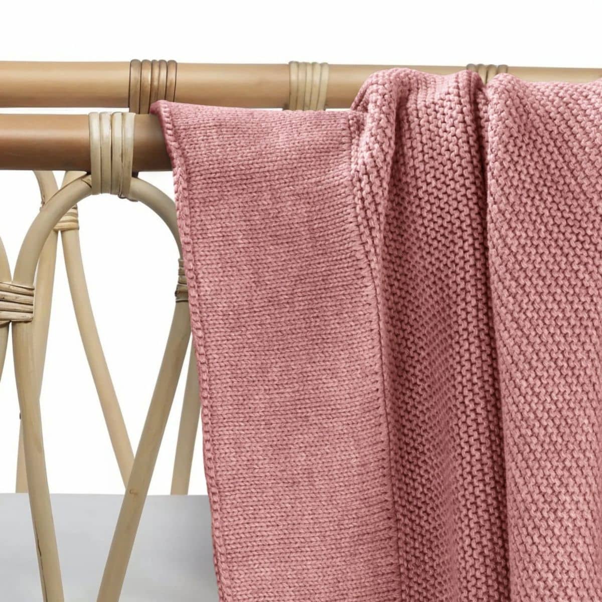 Zoe Sage Cotton Classic Knit Baby Blanket - Plum