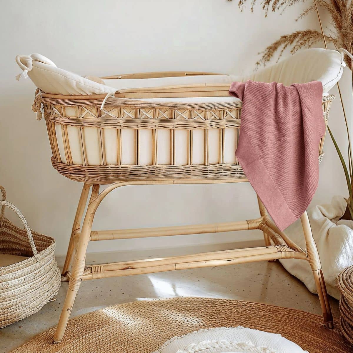 Zoe Sage Cotton Classic Knit Baby Blanket - Plum