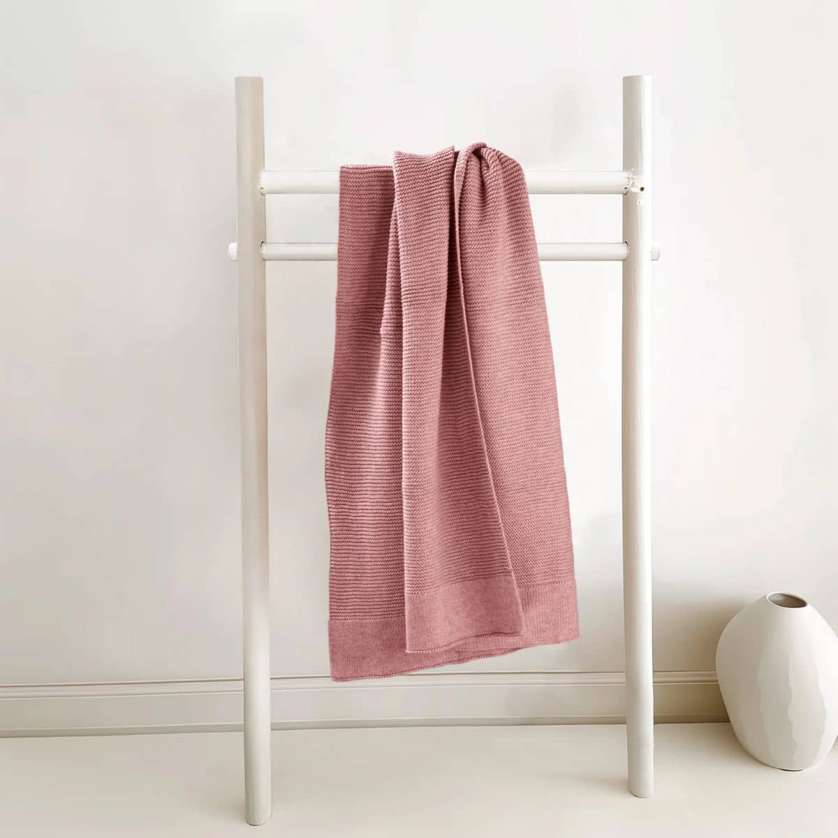 Zoe Sage Cotton Classic Knit Baby Blanket - Plum