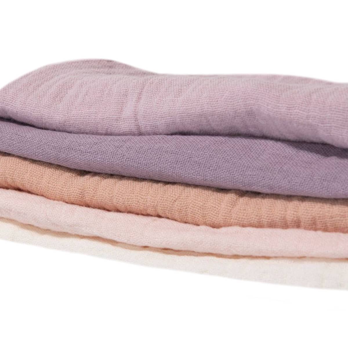 Zoe Sage Organic Muslin Wash Cloths - Lavender Blush
