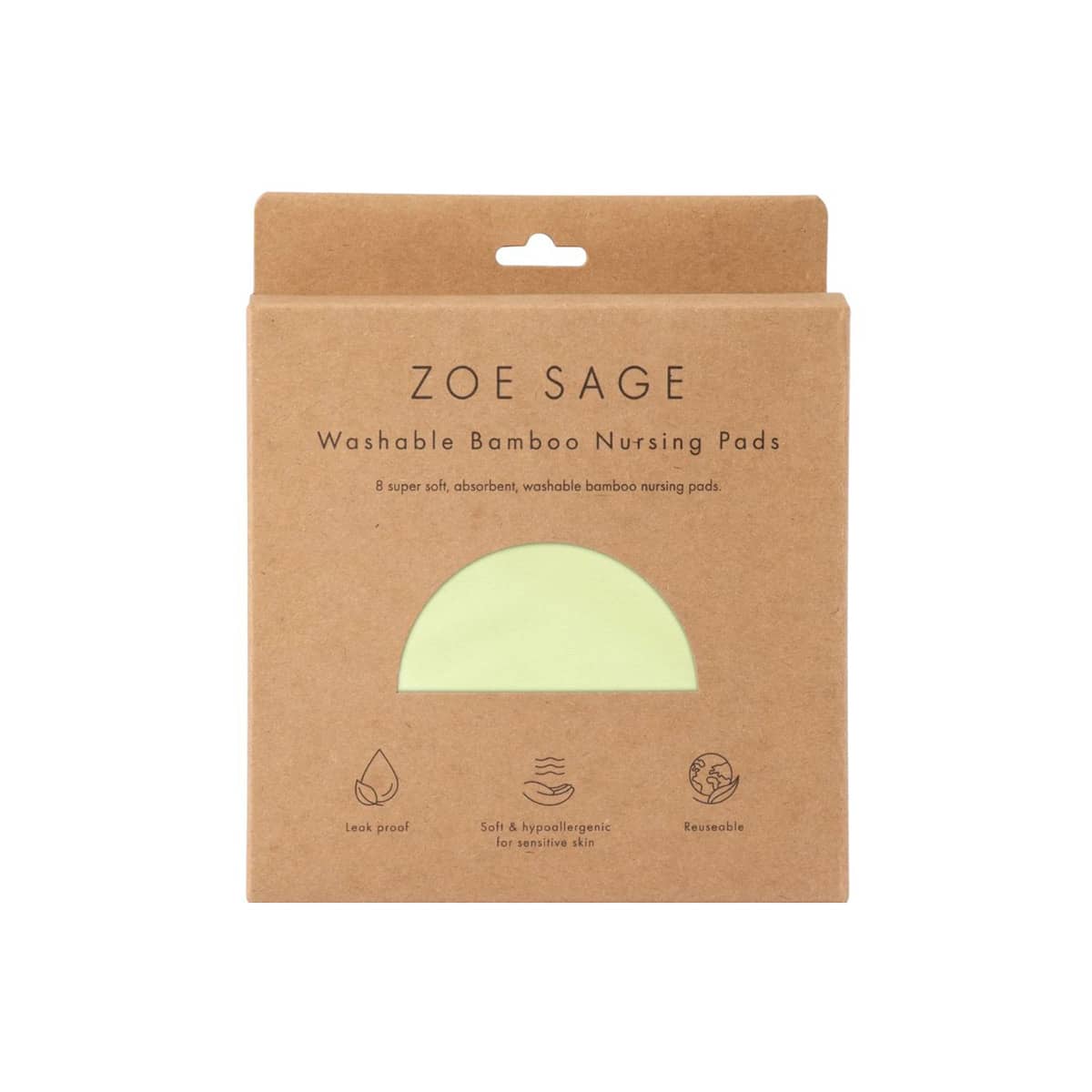 Zoe Sage Washable Bamboo Nursing Pads - Green Mist
