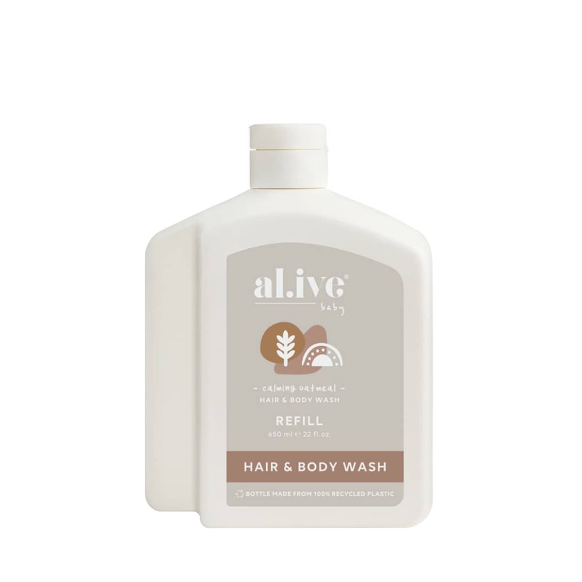 al.ive body Baby Hair and Body Wash Refill - Calming Oatmeal - 650ml