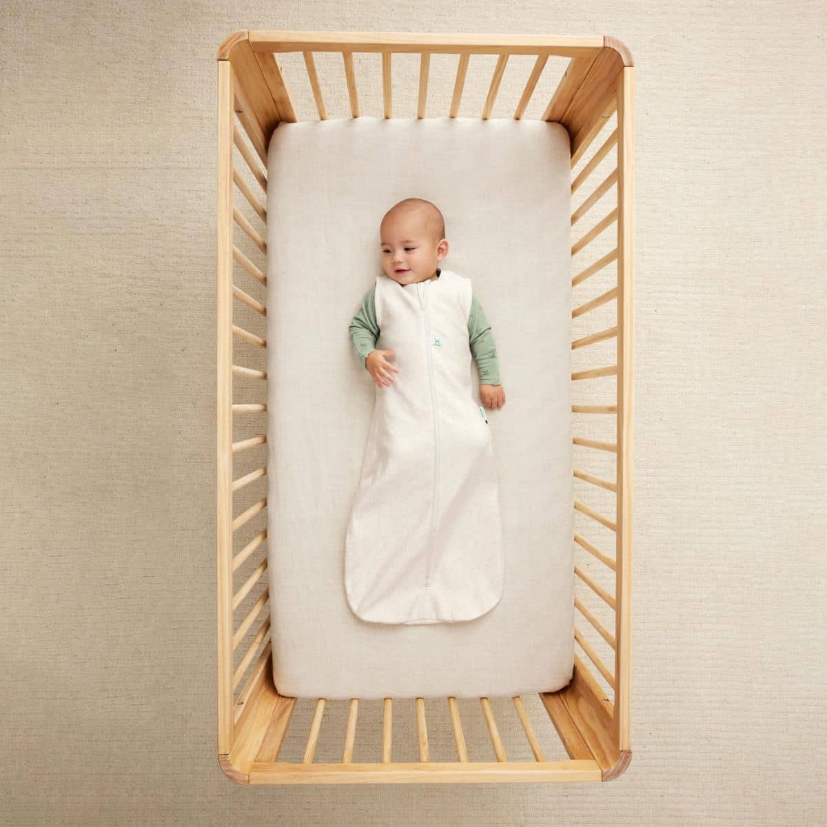ergoPouch Jersey Sleeping Bag 0.2 TOG - Oatmeal Marle - 8 to 24 Months