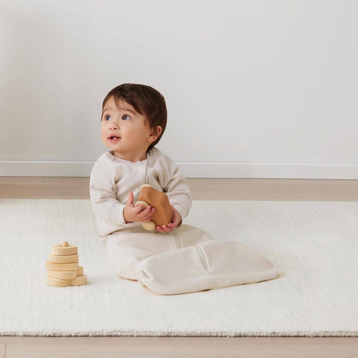 ergoPouch Sleeping Bag 1.0 TOG with Sleeves - Oatmeal Marle