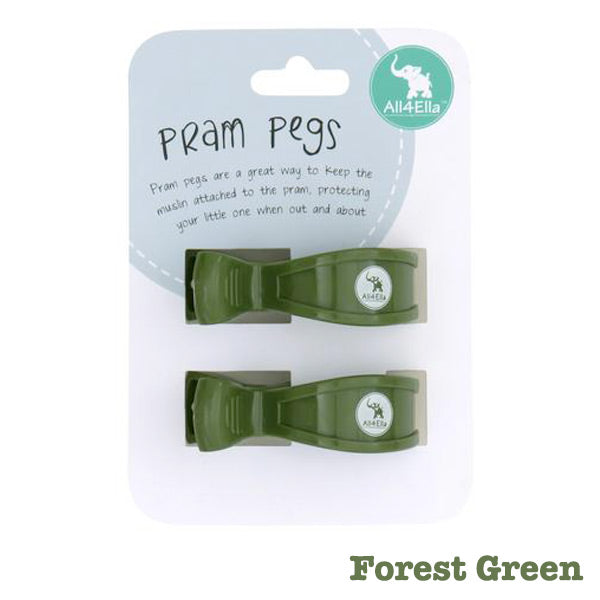 All4Ella Pram Pegs 2pk - Forest Green