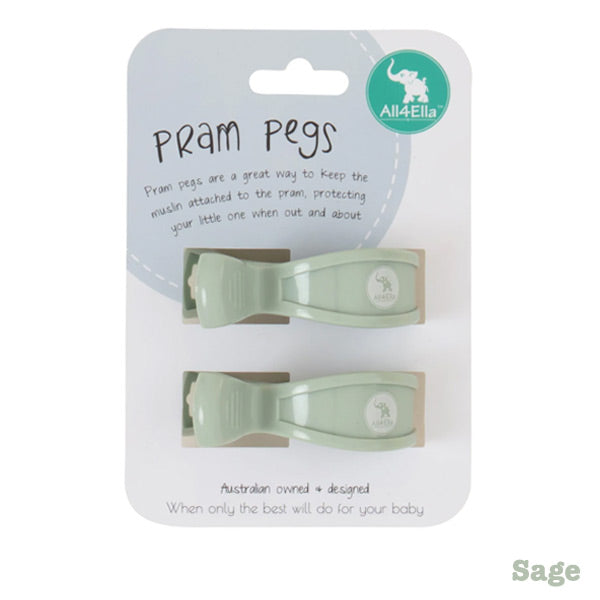 All4Ella Pram Pegs 2pk - Sage