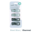 All4Ella Pram Pegs 4pk - Steel Blue/Charcoal
