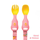  BIBaDO Attachable Weaning Cutlery - Coral & Yellow