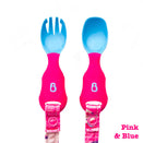 BIBaDO Attachable Weaning Cutlery - Pink and Blue