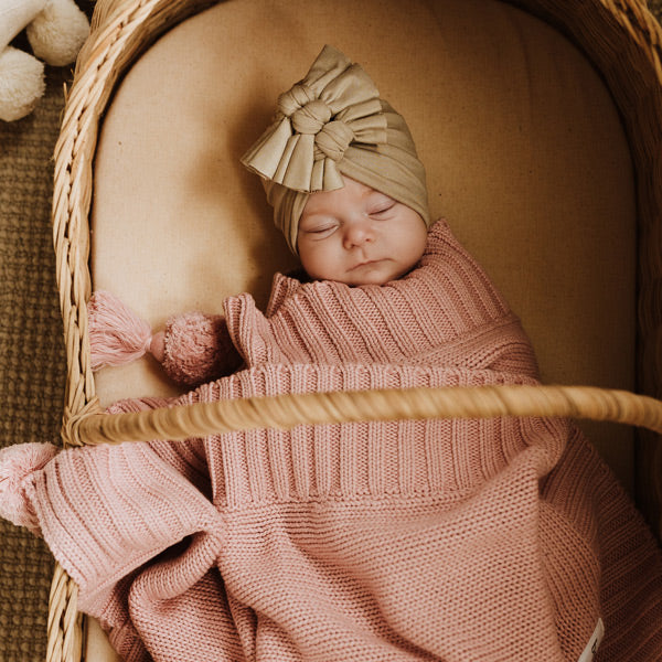 Bowy Made Pom Pom Tassel Blanket - Dusty
