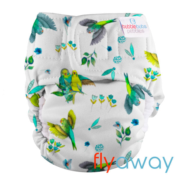 Bubblebubs Pebbles AIO Newborn Cloth Nappy - PUL - Limited Edition - Flyaway