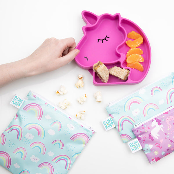 Bumkins Small Snack Bags - Unicorn/Rainbow