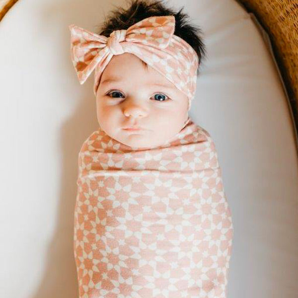 Copper Pearl Knit Swaddle Blanket - Star