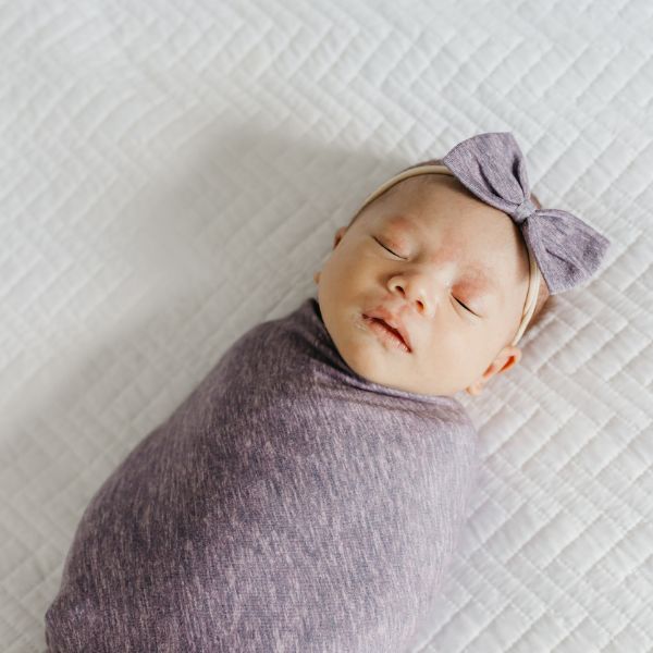 Copper Pearl Knit Swaddle Blanket - Violet