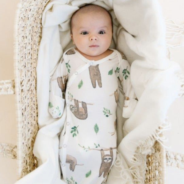 Copper Pearl Newborn Knotted Gown - Noah