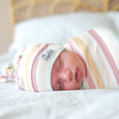 Copper Pearl Newborn Top Knot Hat - Belle
