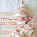 Copper Pearl Newborn Top Knot Hat - Belle