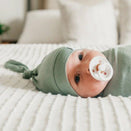 Copper Pearl Newborn Top Knot Hat - Briar
