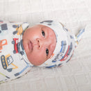 Copper Pearl Newborn Top Knot Hat - Diesel