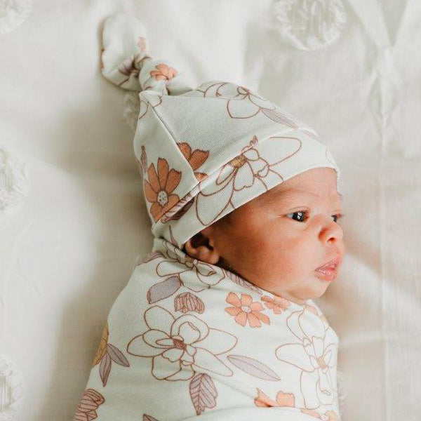 Copper Pearl Newborn Top Knot Hat - Ferra