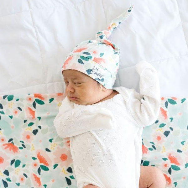 Copper Pearl Newborn Top Knot Hat - Leilani