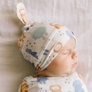 Copper Pearl Newborn Top Knot Hat - Max