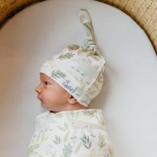 Copper Pearl Newborn Top Knot Hat - Rex