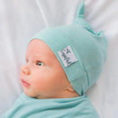 Copper Pearl Newborn Top Knot Hat - Sonny