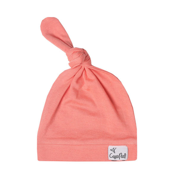 Copper Pearl Newborn Top Knot Hat - Stella