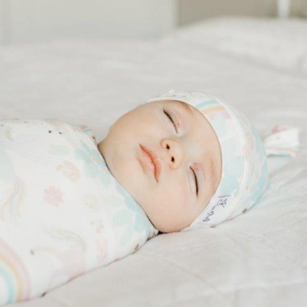 Copper Pearl Newborn Top Knot Hat - Whimsy