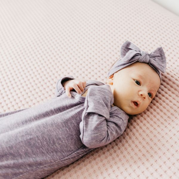 Copper Pearl Newborn Knotted Gown - Violet