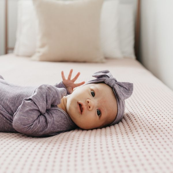 Copper Pearl Newborn Knotted Gown - Violet