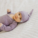 Copper Pearl Newborn Top Knot Hat - Violet