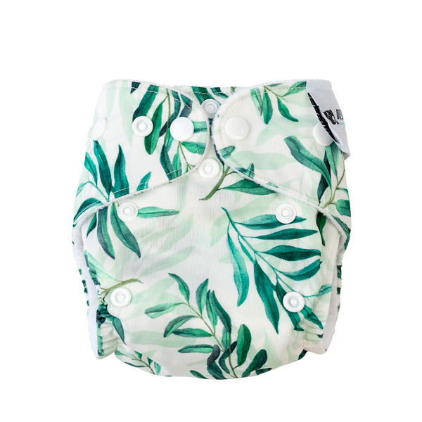 Designer Bums 'Little' Newborn Cloth Nappy - Folklore Collection - Olive Branch